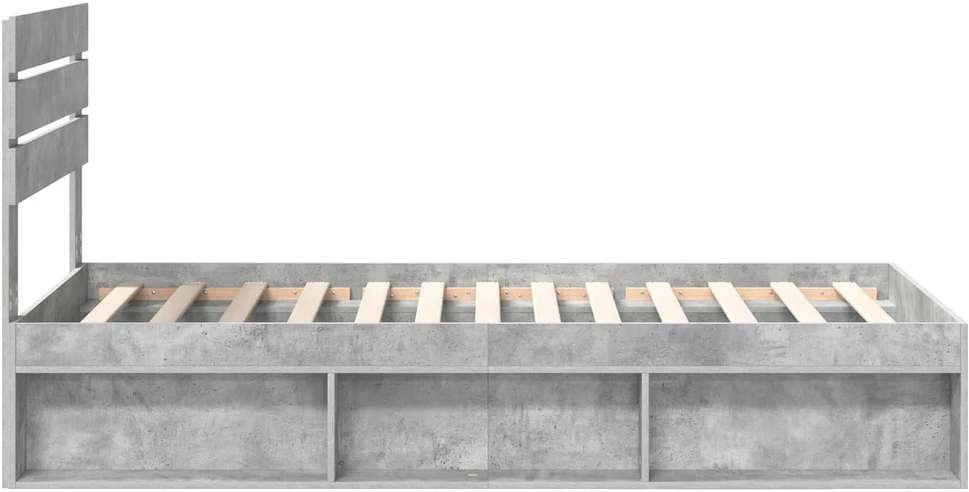Lova Lovos rėmas Betoninė 90 x 200 cm Kietos pušies mediena