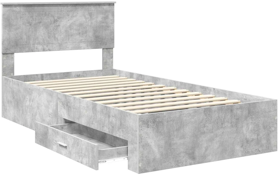 Lova Lovos rėmas Betono pilka 100 x 200 cm Apdirbta mediena