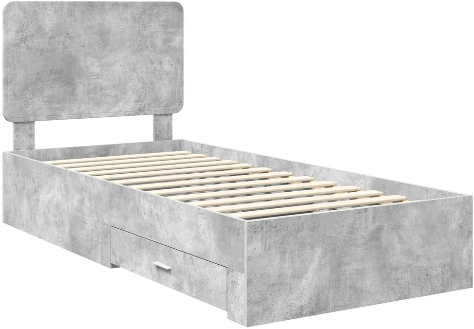 Lova Lovos rėmas Betono pilka 100 x 200 cm Apdirbta mediena
