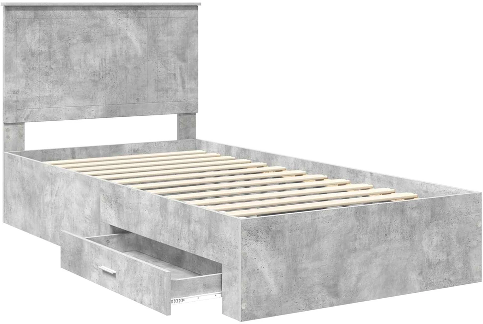Lova Lovos rėmas Betono pilka 100 x 200 cm Apdirbta mediena