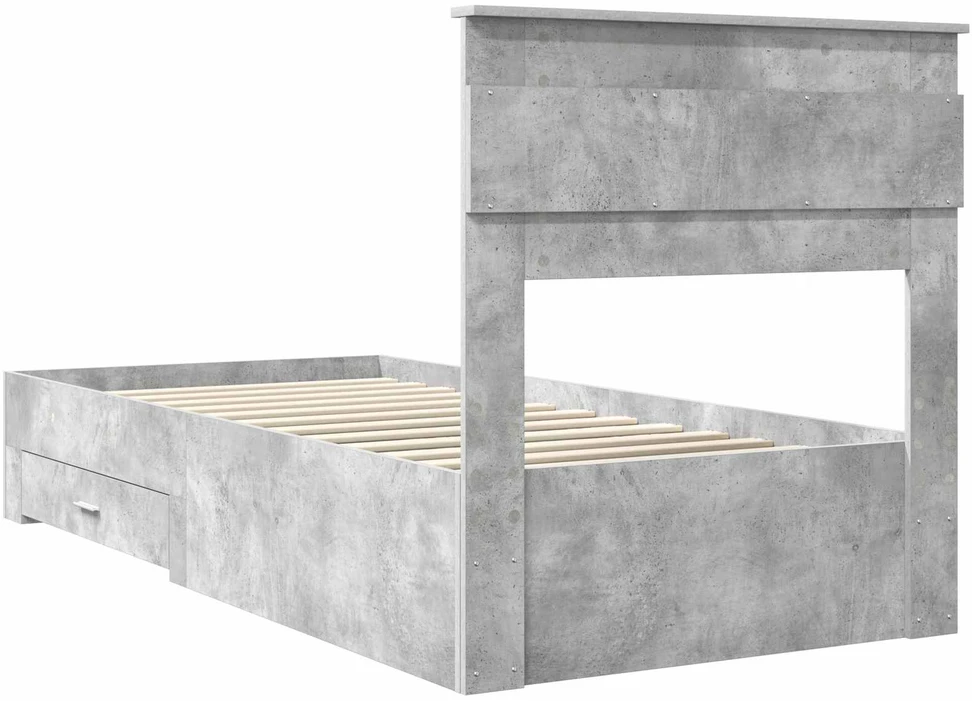 Lova Lovos rėmas Betono pilka 100 x 200 cm Apdirbta mediena