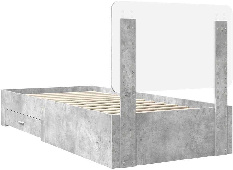 Lova Lovos rėmas Betono pilka 100 x 200 cm Apdirbta mediena
