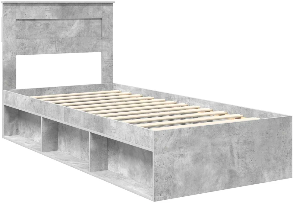 Lova Lovos rėmas Betono pilka 100 x 200 cm Kietos pušies mediena