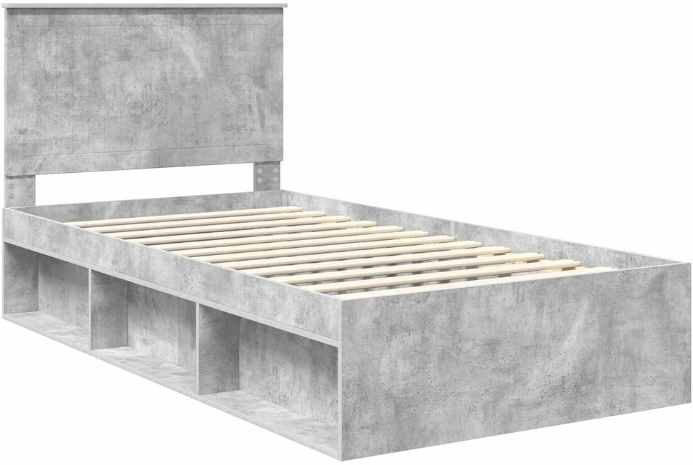 Lova Lovos rėmas Betono pilka 100 x 200 cm Kietos pušies mediena