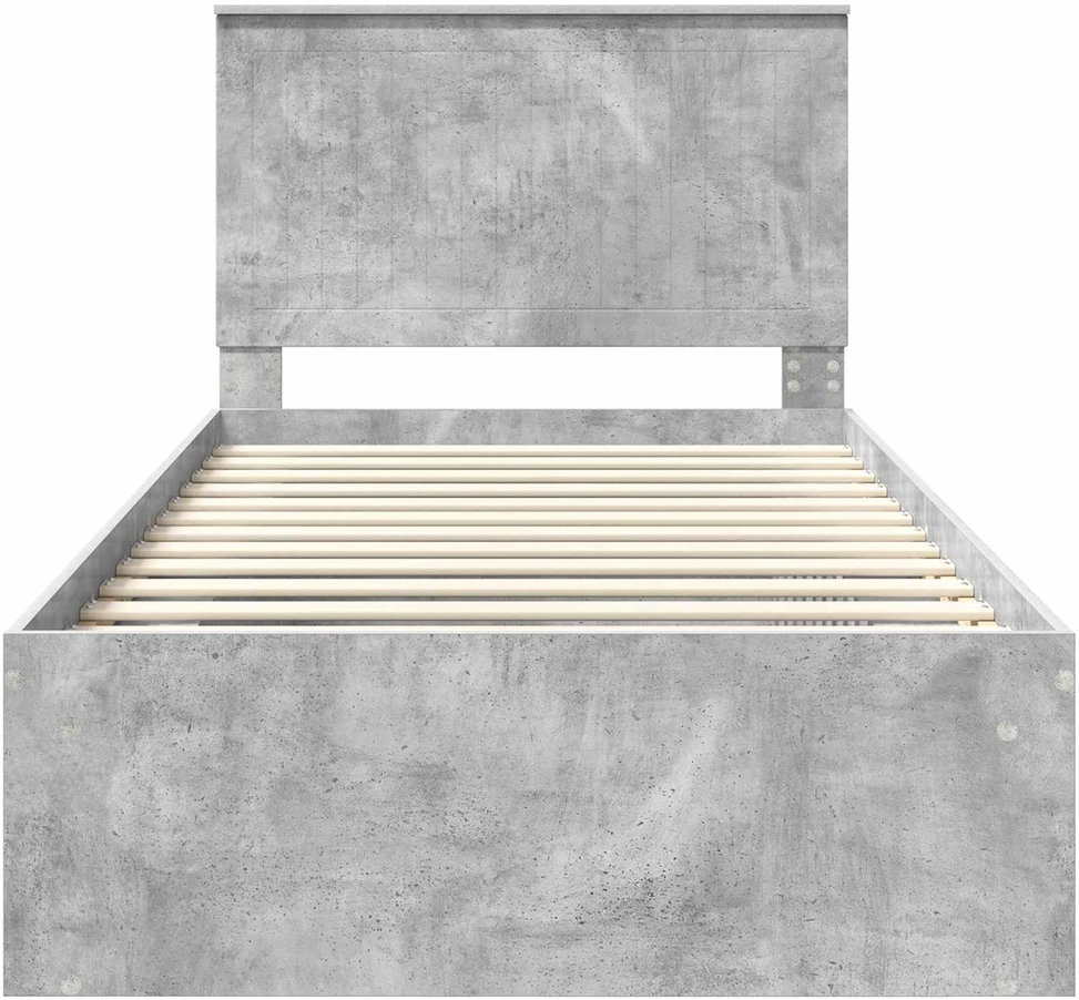 Lova Lovos rėmas Betono pilka 100 x 200 cm Kietos pušies mediena