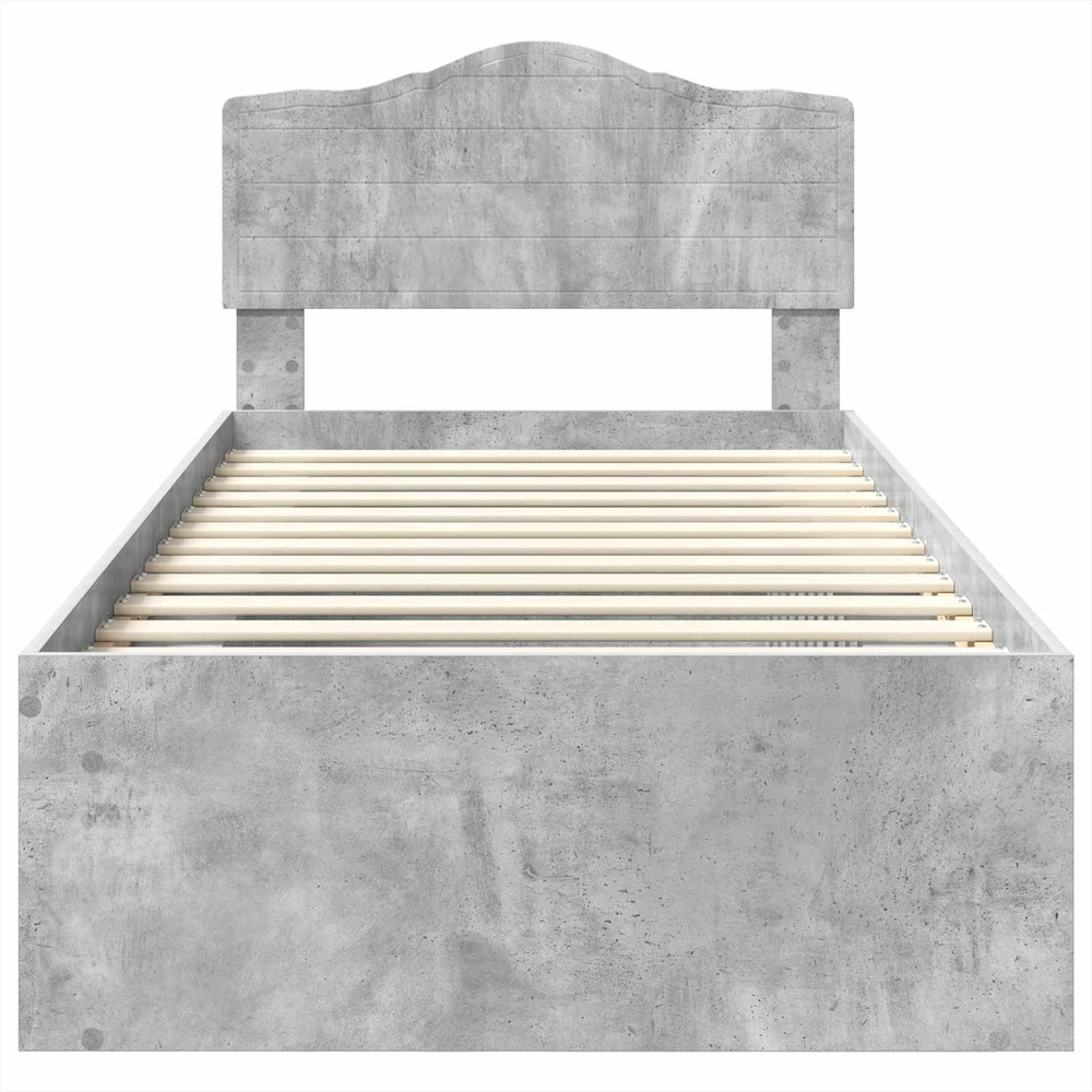 Lova Lovos rėmas Betono pilka 100 x 200 cm Kietos pušies mediena