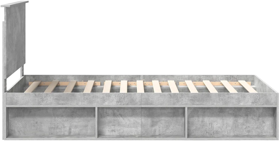 Lova Lovos rėmas Betono pilka 100 x 200 cm Kietos pušies mediena