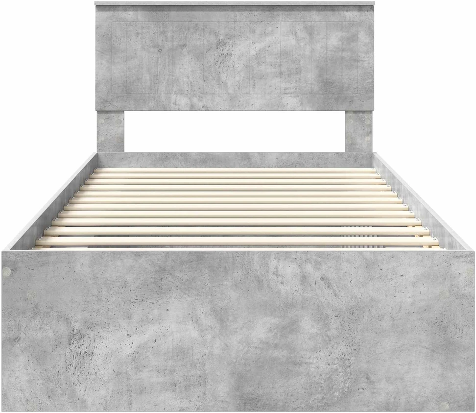 Lova Lovos rėmas Betono pilka 100 x 200 cm Kietos pušies mediena