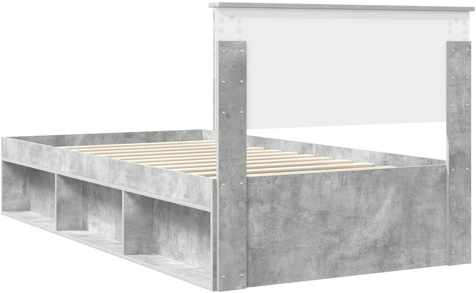 Lova Lovos rėmas Betono pilka 100 x 200 cm Kietos pušies mediena