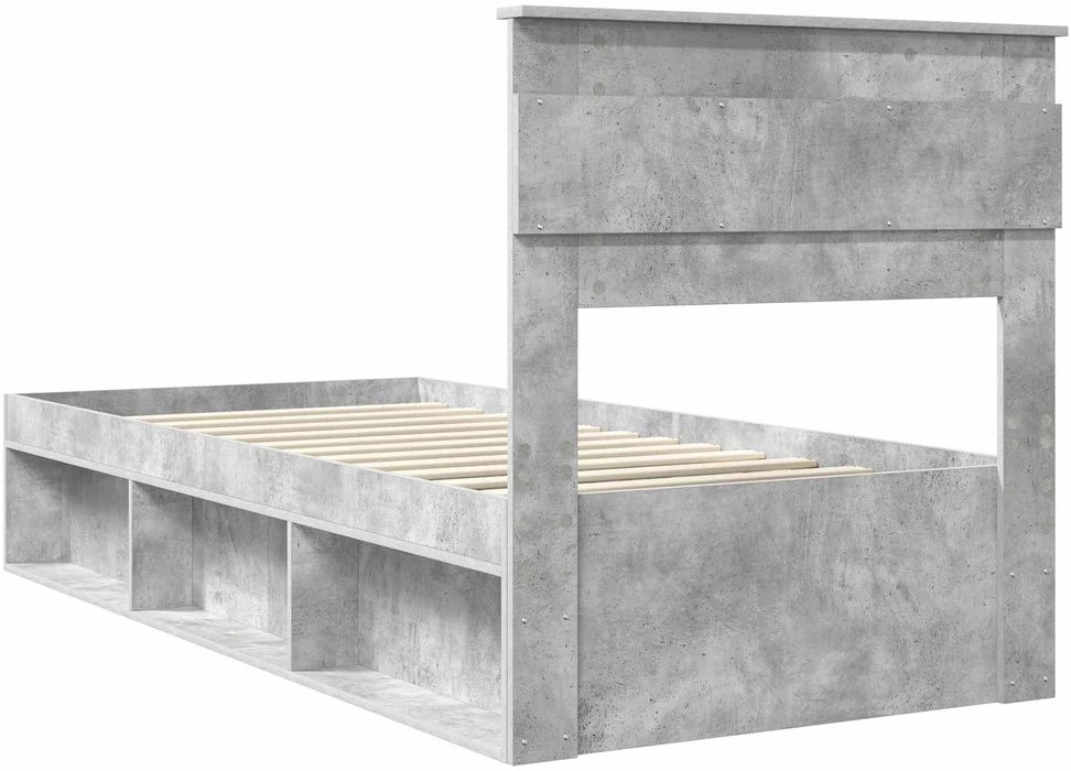 Lova Lovos rėmas Betono pilka 100 x 200 cm Kietos pušies mediena