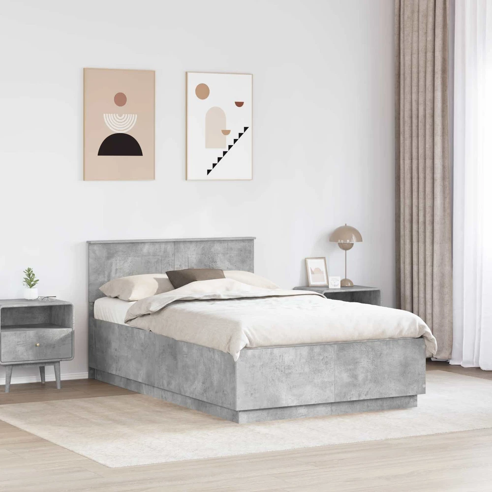 Lova Lovos rėmas Betono pilka 120 x 190 cm Apdirbta mediena
