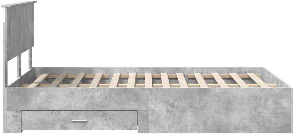 Lova Lovos rėmas Betono pilka 135 x 190 cm Apdirbta mediena