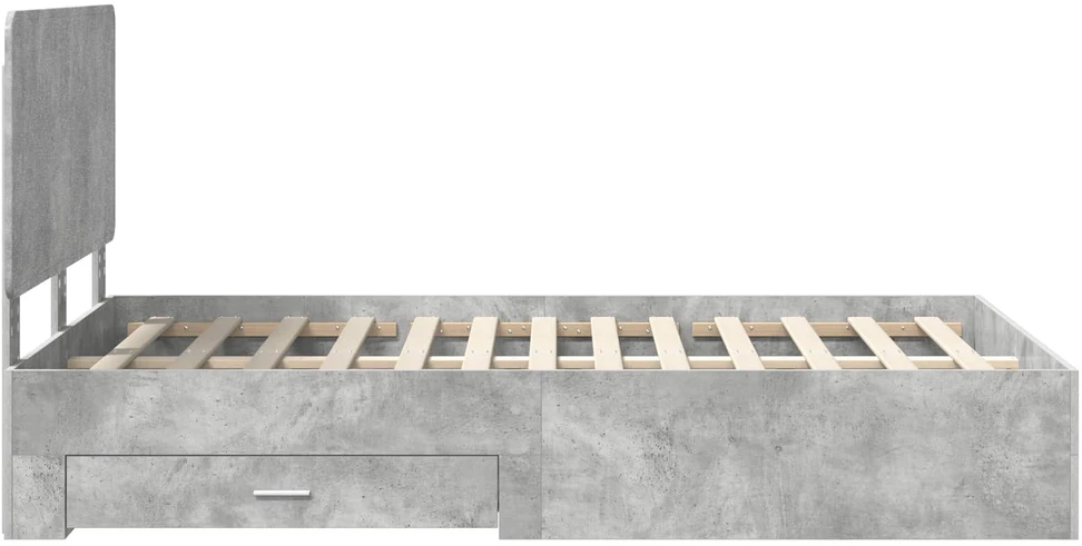 Lova Lovos rėmas Betono pilka 135 x 190 cm Apdirbta mediena