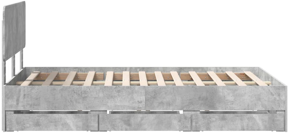 Lova Lovos rėmas Betono Pilka 135 x 190 cm Dirbtinė mediena