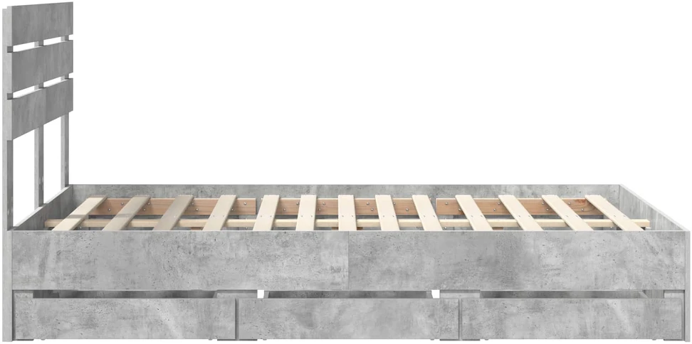 Lova Lovos rėmas Betono pilka 135 x 190 cm Inžinerinė mediena