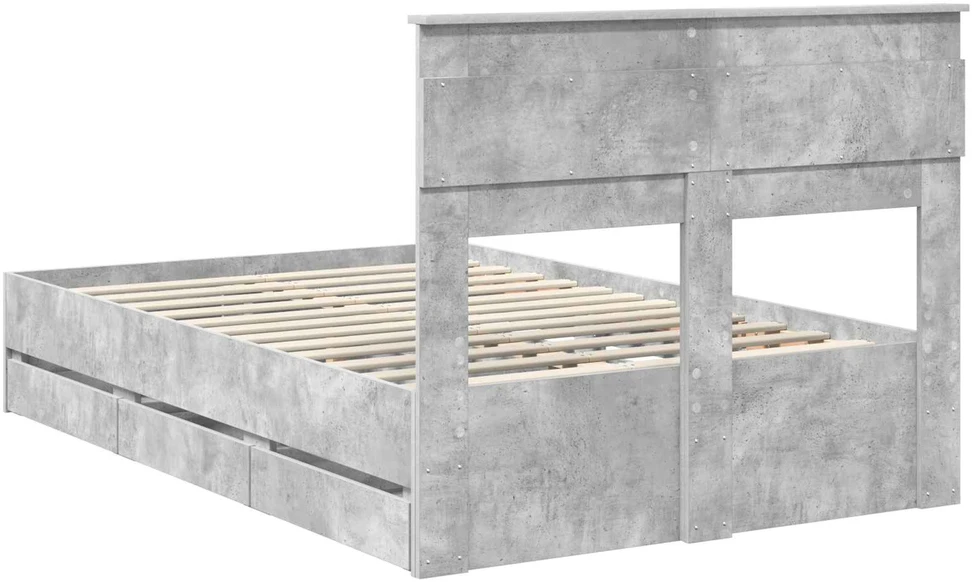 Lova Lovos rėmas Betono pilka 135 x 190 cm Inžinerinė mediena