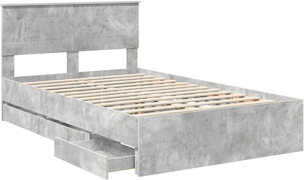 Lova Lovos rėmas Betono pilka 135 x 190 cm Inžinerinė mediena