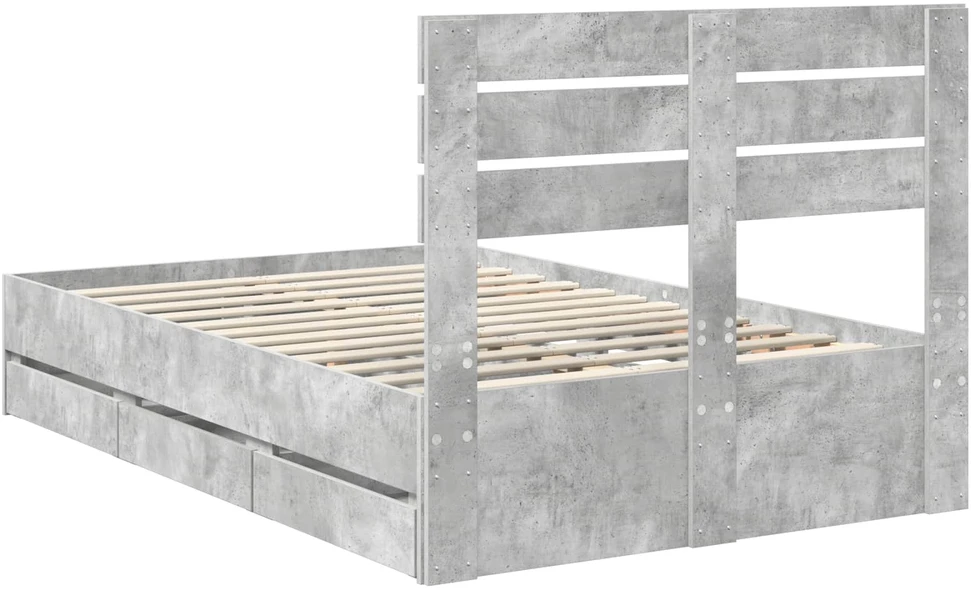 Lova Lovos rėmas Betono pilka 135 x 190 cm Inžinerinė mediena