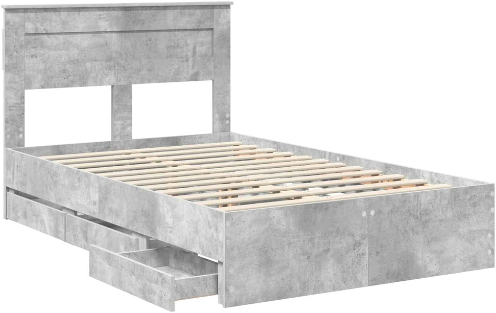 Lova Lovos rėmas Betono pilka 135 x 190 cm Inžinerinė mediena