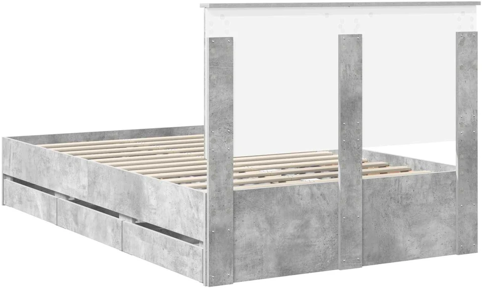 Lova Lovos rėmas Betono pilka 135 x 190 cm Inžinerinė mediena