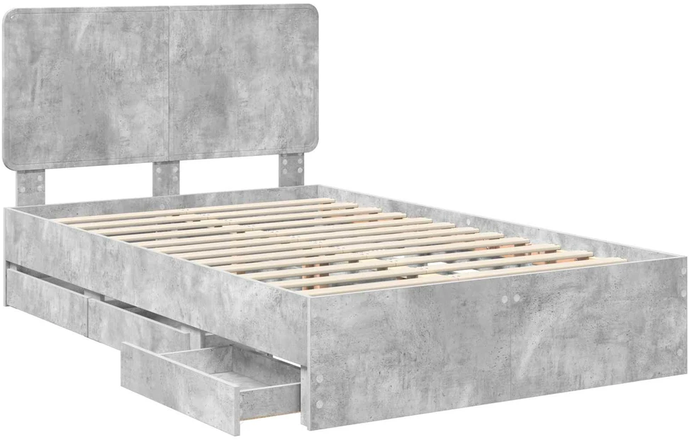 Lova Lovos rėmas Betono pilka 135 x 190 cm Inžinerinė mediena