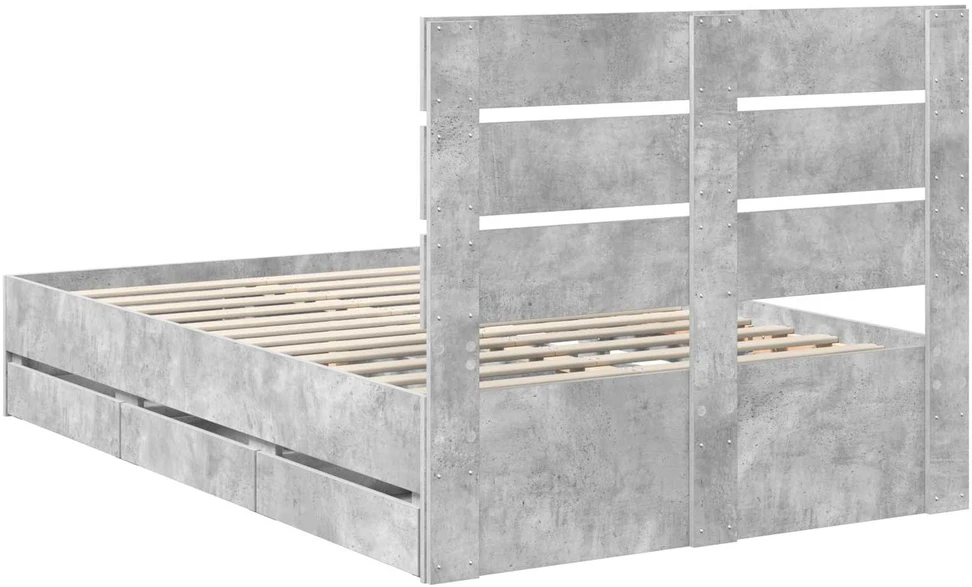 Lova Lovos rėmas Betono pilka 135 x 190 cm Inžinerinė mediena