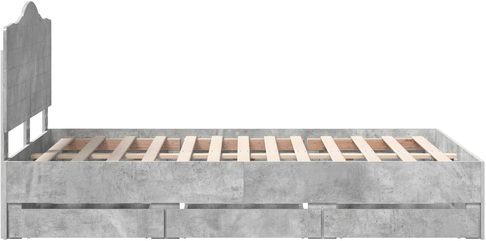 Lova Lovos rėmas Betono Pilka 135 x 190 cm Inžinerinė mediena