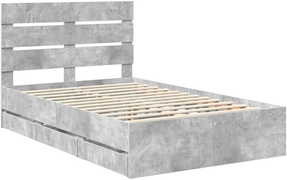 Lova Lovos rėmas Betono pilka 135 x 190 cm Inžinerinė mediena