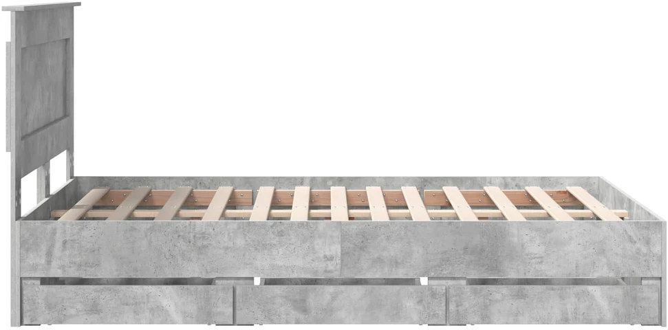 Lova Lovos rėmas Betono pilka 135 x 190 cm Inžinerinė mediena