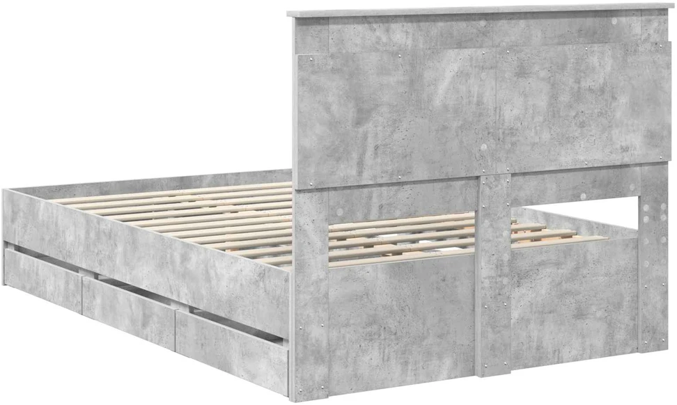 Lova Lovos rėmas Betono pilka 135 x 190 cm Inžinerinė mediena