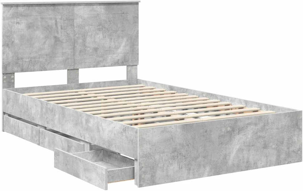 Lova Lovos rėmas Betono pilka 135 x 190 cm Inžinerinė mediena
