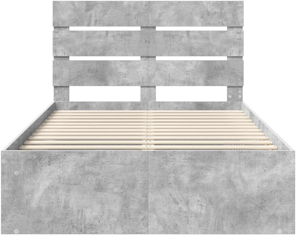 Lova Lovos rėmas Betono pilka 135 x 190 cm Kietos pušies mediena