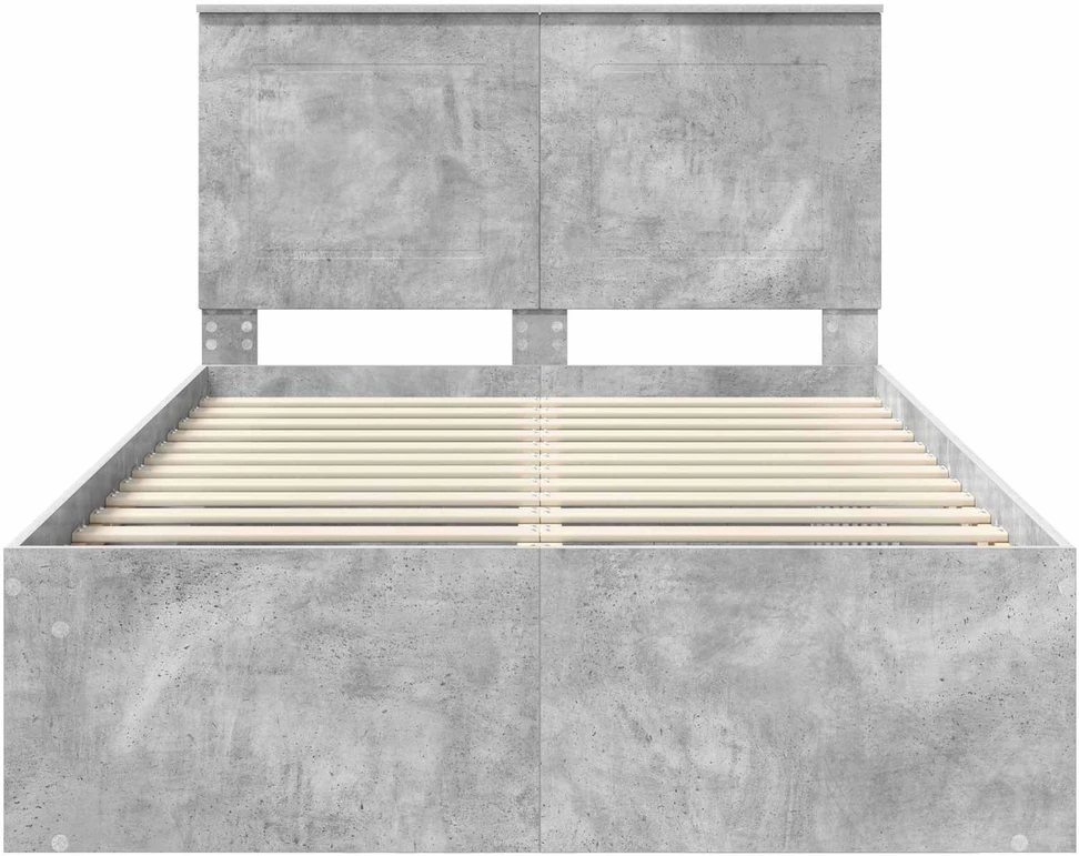 Lova Lovos rėmas Betono pilka 135 x 190 cm Kietos pušies mediena