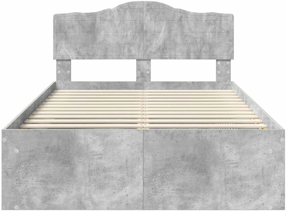 Lova Lovos rėmas Betono pilka 135 x 190 cm Kietos pušies mediena