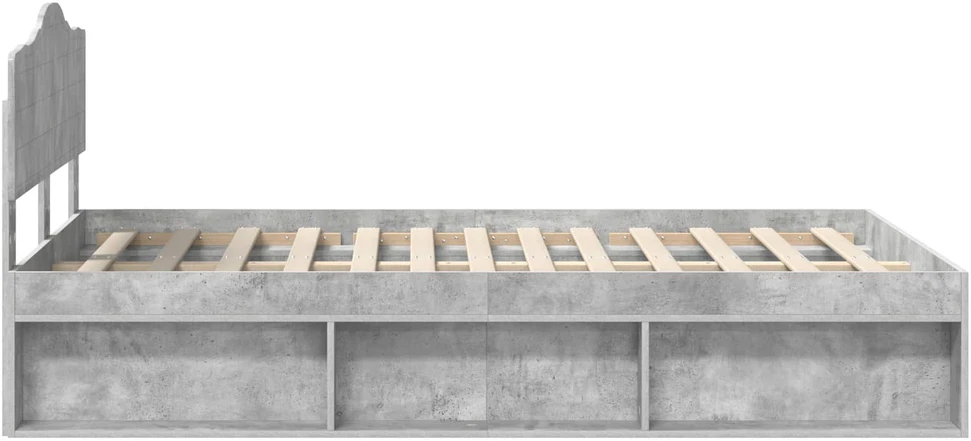 Lova Lovos rėmas Betono pilka 135 x 190 cm Kietos pušies mediena
