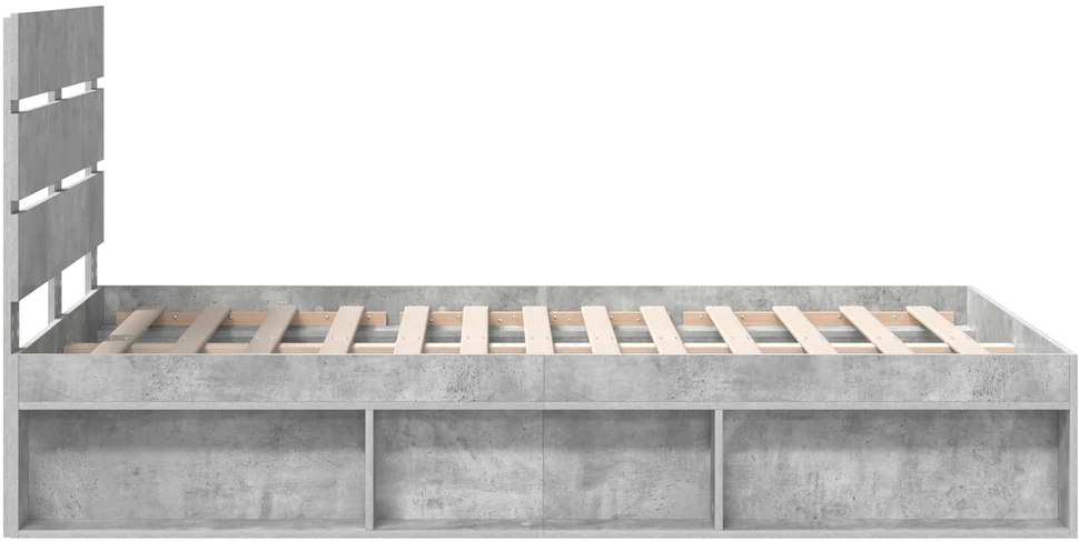Lova Lovos rėmas Betono pilka 135 x 190 cm Kietos pušies mediena