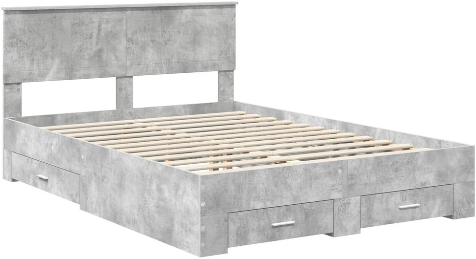 Lovos rėmas Betono pilka 140 x 190 cm Apdirbta mediena