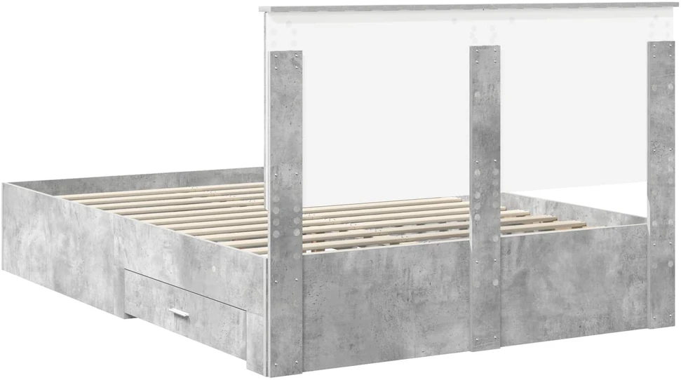 Lovos rėmas Betono pilka 140 x 190 cm Apdirbta mediena