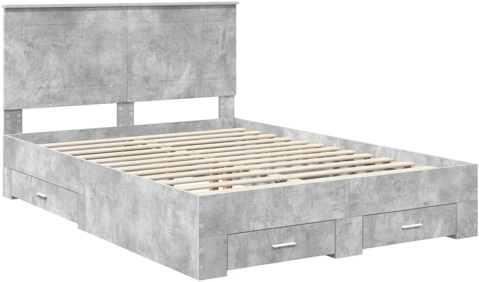 Lovos rėmas Betono pilka 140 x 190 cm Apdirbta mediena