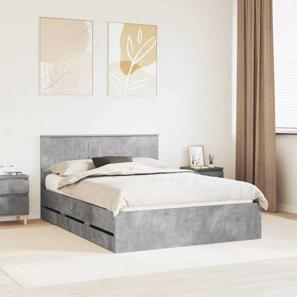 Lovos rėmas Betono pilka 140 x 190 cm Inžinerinė mediena