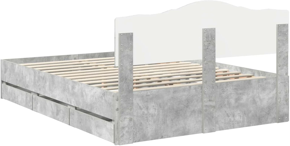 Lovos rėmas Betono pilka 140 x 190 cm Inžinerinė mediena