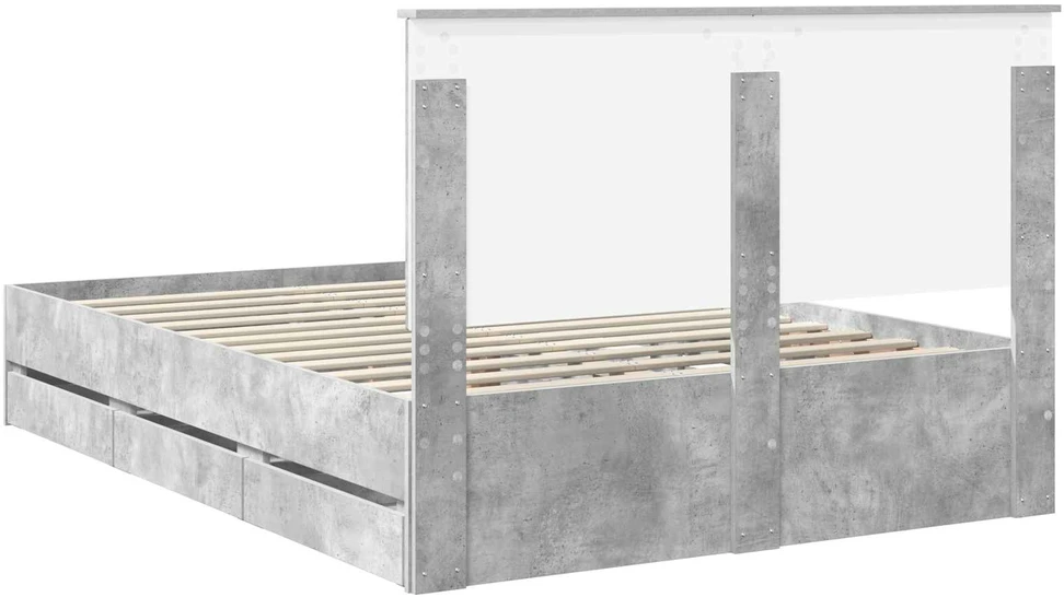 Lovos rėmas Betono pilka 140 x 190 cm Inžinerinė mediena