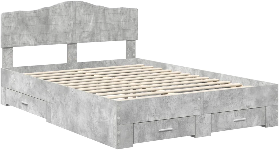 Lovos rėmas Betono pilka 140 x 200 cm Apdirbta mediena