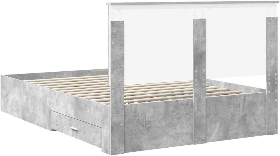 Lovos rėmas Betono pilka 140 x 200 cm Apdirbta mediena