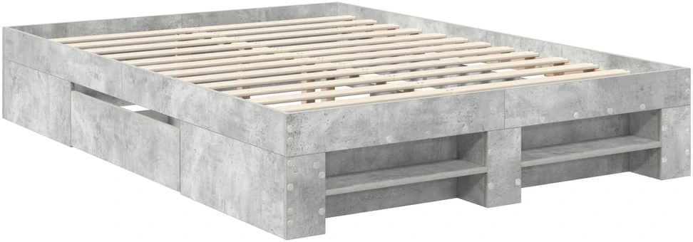 Lovos rėmas Betono pilka 140 x 200 cm Apdirbta mediena