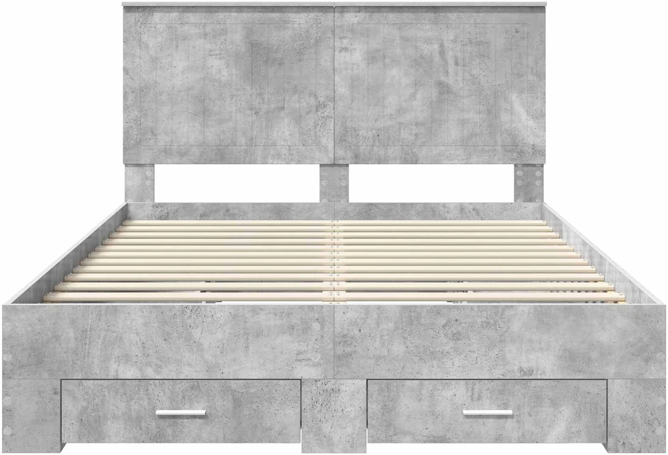 Lovos rėmas Betono pilka 140 x 200 cm Apdirbta mediena