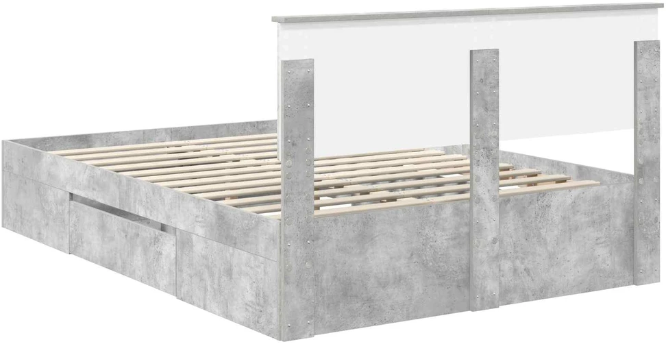 Lovos rėmas Betono pilka 140 x 200 cm Apdirbta mediena