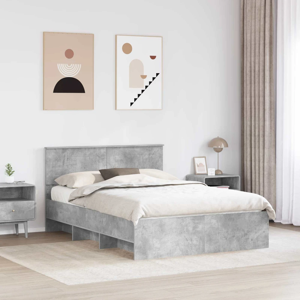 Lovos rėmas Betono pilka 140 x 200 cm Apdirbta mediena