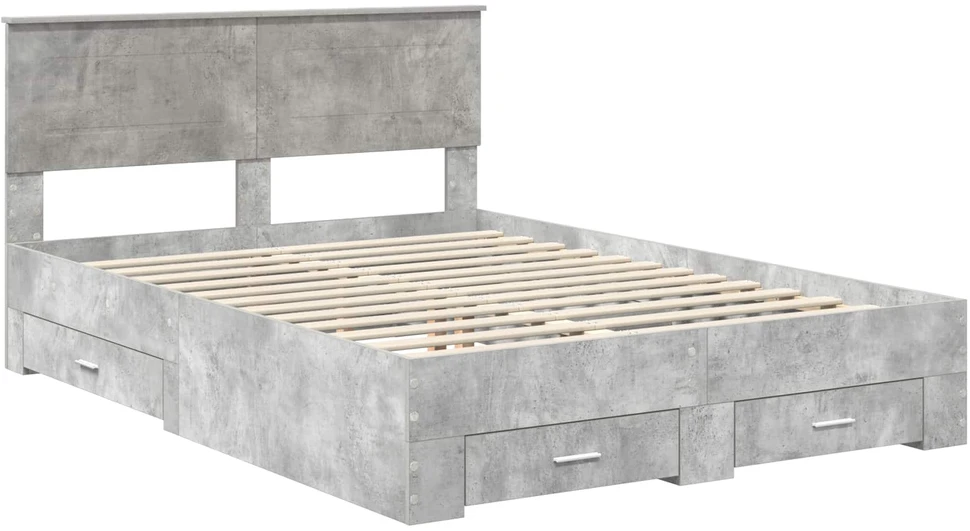 Lovos rėmas Betono pilka 140 x 200 cm Apdirbta mediena