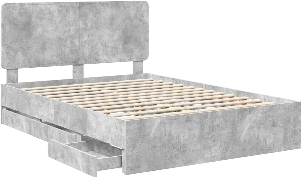 Lovos rėmas Betono pilka 140 x 200 cm Inžinerinė mediena